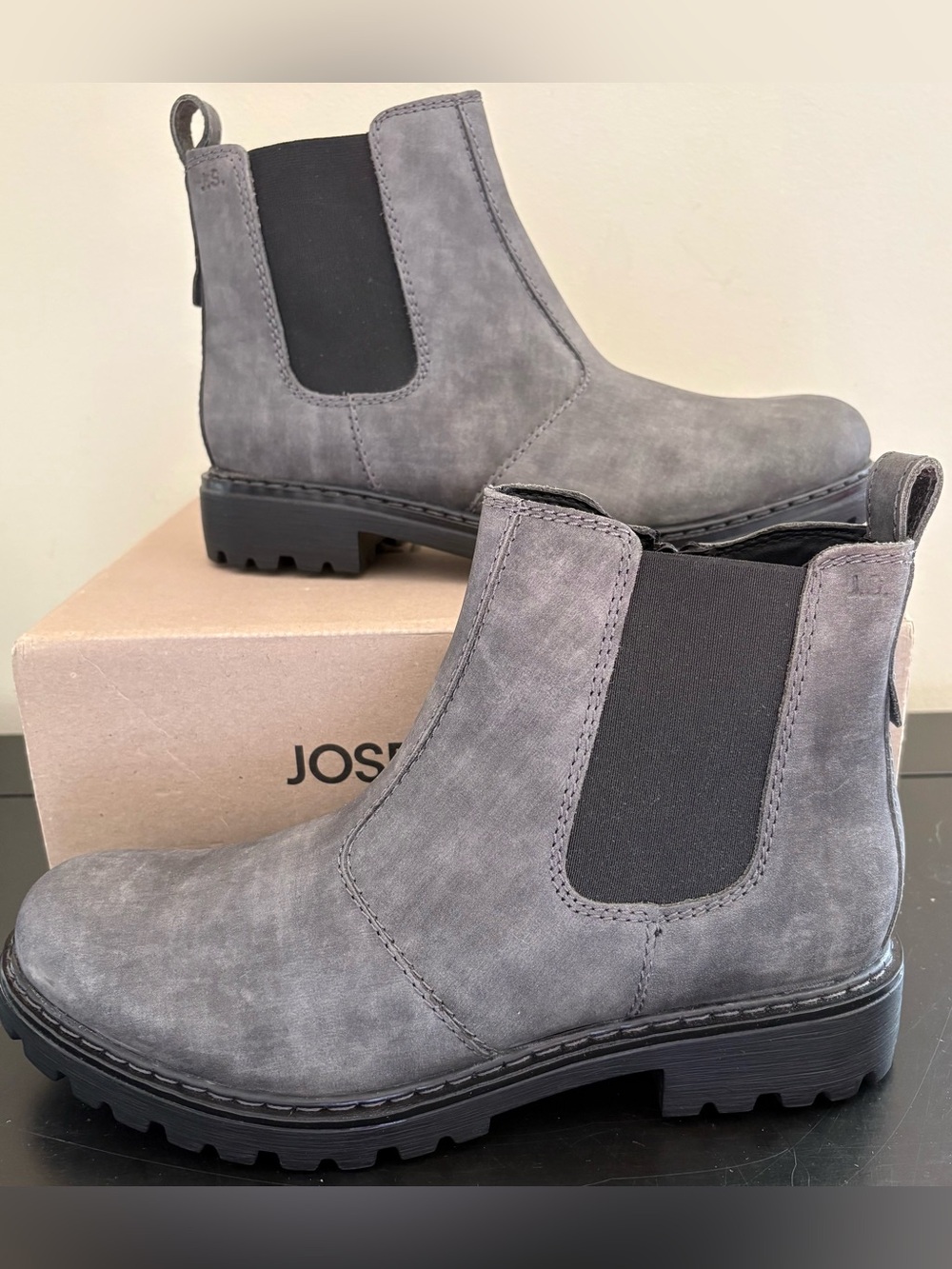 Joseph Siebel Germany Marta 06 Ankle Boots Slate Gray Leather Women's Size 10